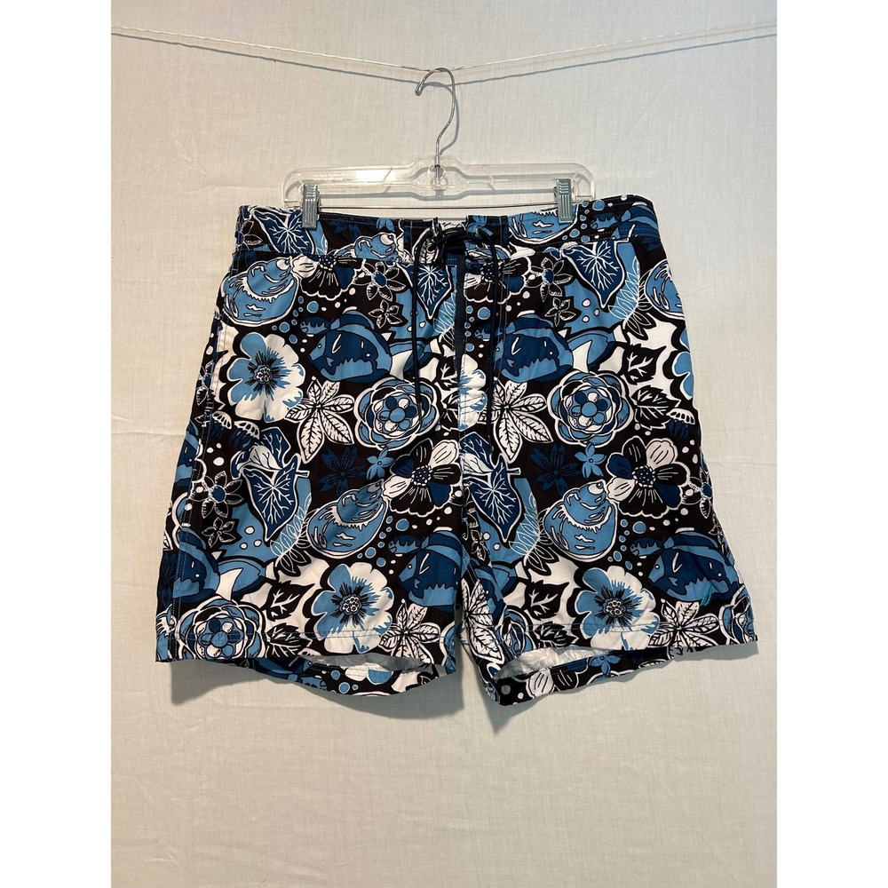 Nautica Mens Blue Floral Mesh Lined Swim Trunks Board Shorts XL VDR 693 414